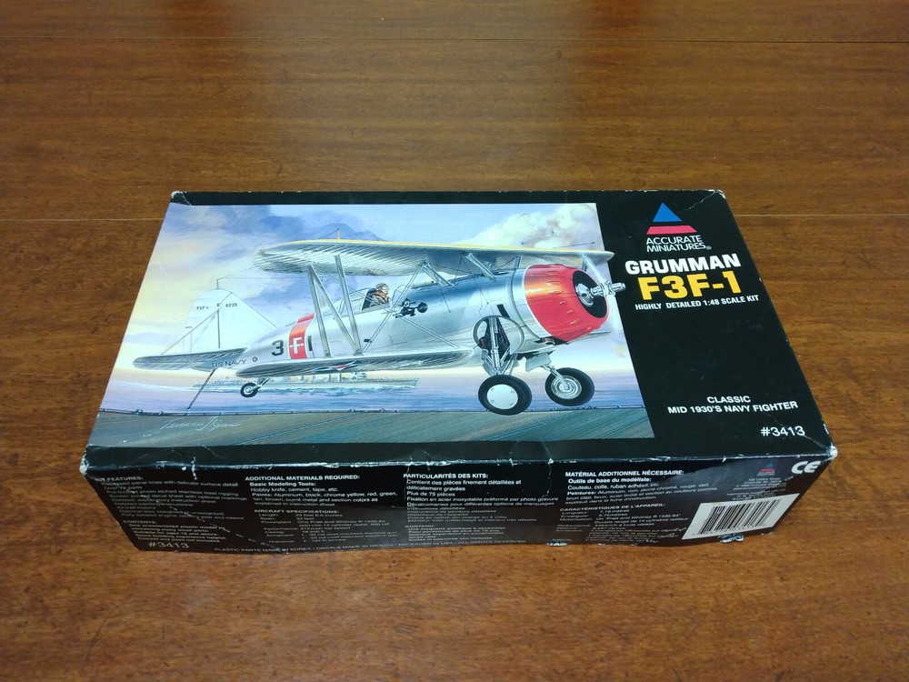 Accurate Miniatures 3413 1/48 Grumman F3F-1 Navy Fighter Model Kit Complete-image