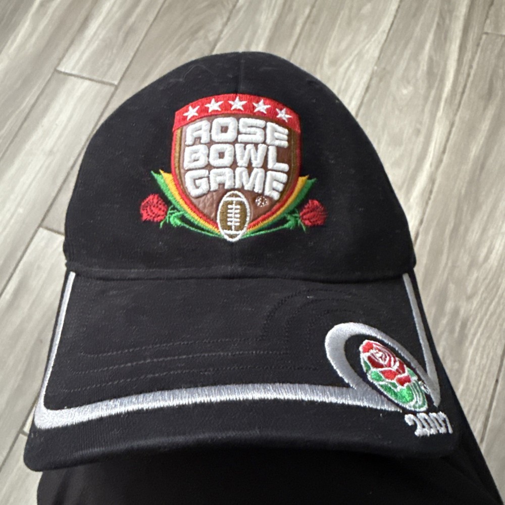 Rose Bowl Game 2009 Hat Mens Black Fitted L-XL Cap Penn State USC Trojans Sports