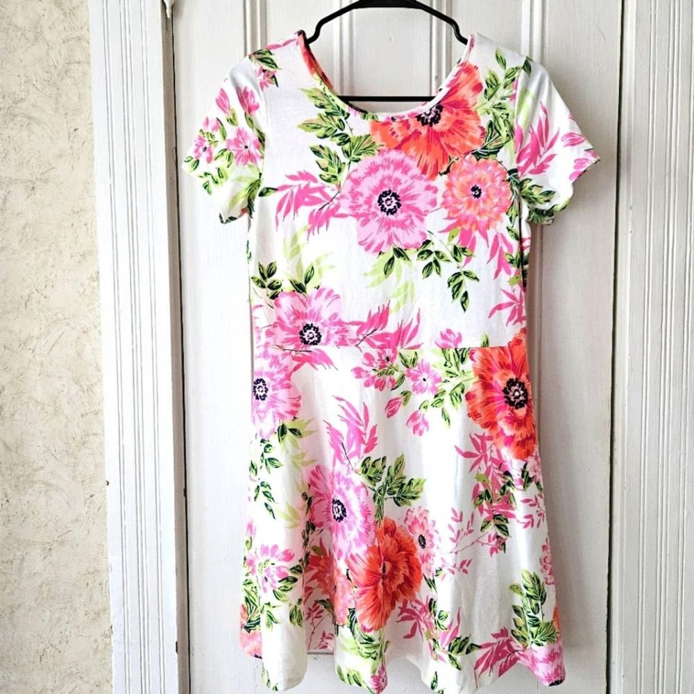 The Children's Place Floral Girls Short Sleeve Dress Size 16
