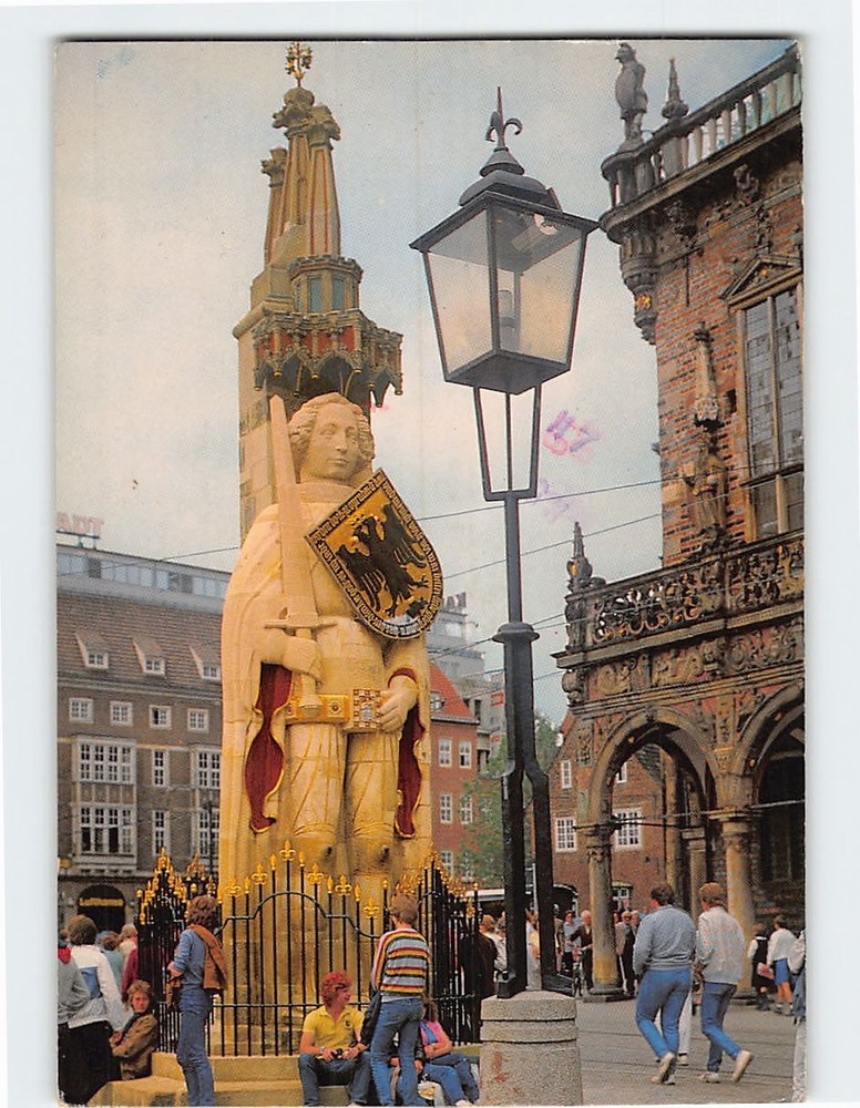 Postcard Bremen Roland Statue Bremen Germany