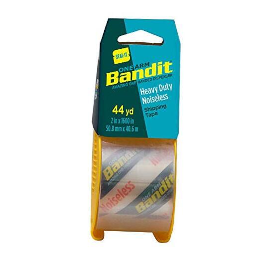 Bandit Shipping Tape Pack, 2 Inches x 100 Inches, Total 900 Inches, 6 Clear