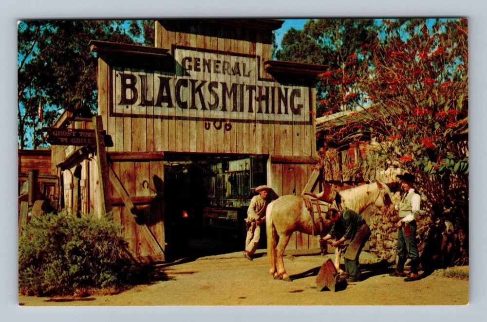 Ghost Town CA-California Knott's Berry Farm Blacksmith Shop Vintage Postcard
