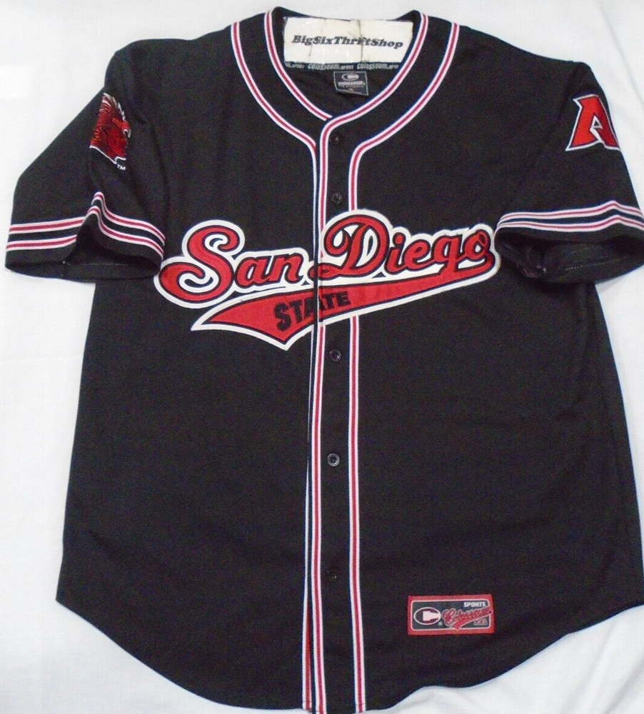 Vintage SDSU Aztecs Baseball Jersey NCAA XL Adult Colosseum San Diego State  