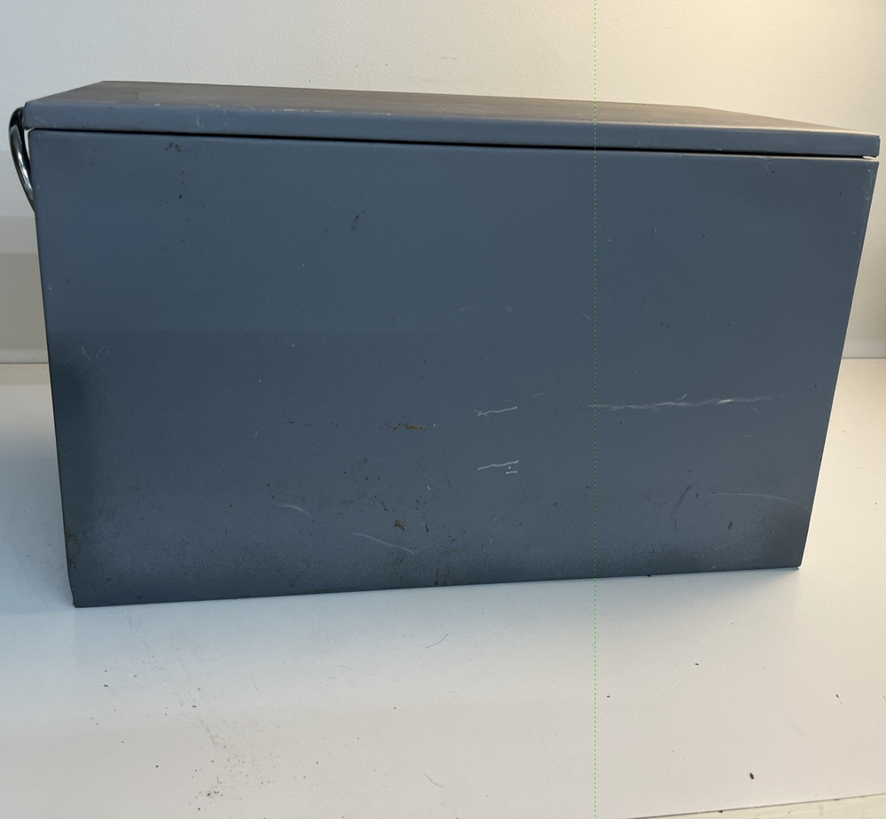 Vintage Poloron Metal Cooler Gray New Rochelle NY Camping Tailgate