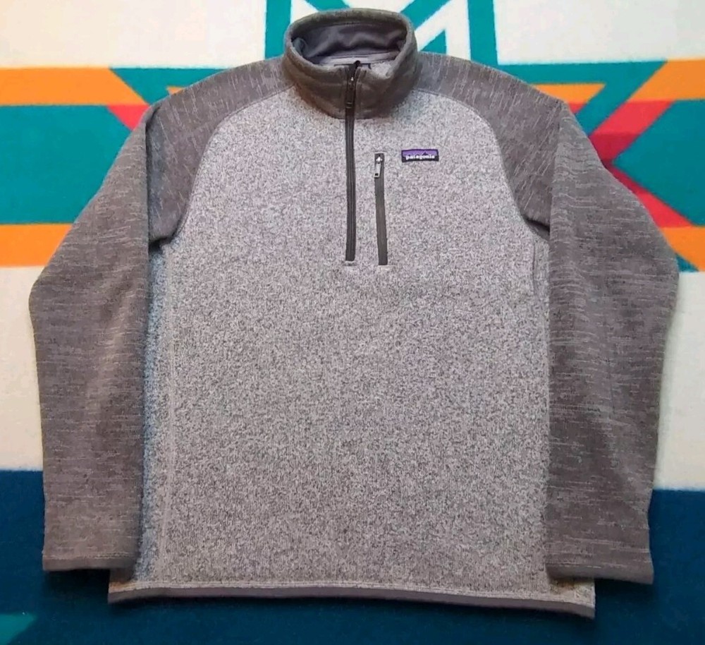 Patagonia Better Sweater 1/4 Zip Pullover Jacket Outdoor Hiking Grey Medium