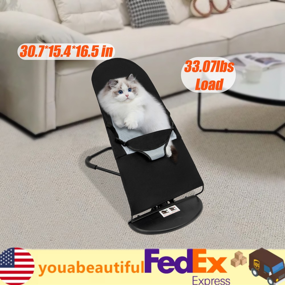 Dog Rocking Bed with Black Mesh - Washable Indoor Lounge for Cats & Dogs