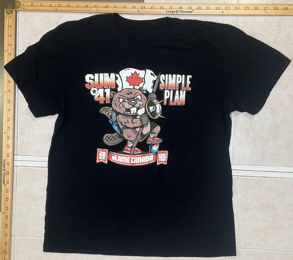 Sum 41 + Simple Plan Blame Canada Concert Tshirt 2022 Men's No Tag