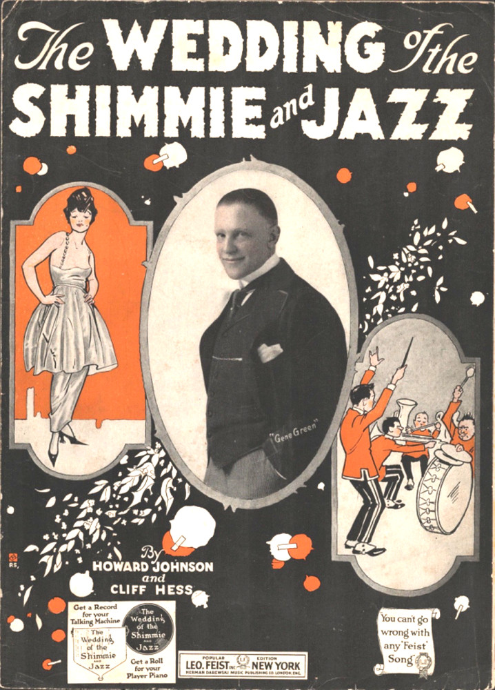 1919 THE WEDDING OF THE SHIMMIE AND JAZZ vintage sheet music GENE GREEN