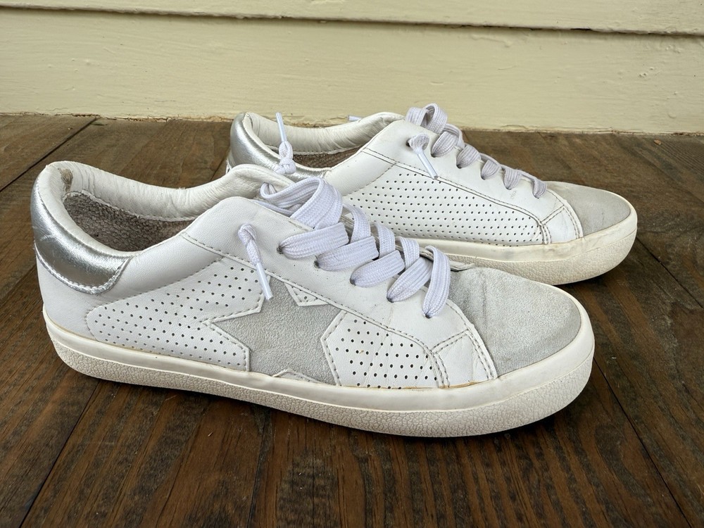 Madden Girl Women’s Sneakers White & Gray “Stevie” Women’s Size 7m