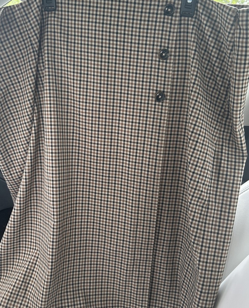 CJ Banks 24W Plaid Brown/black Skirt Office Wear, Professional, Vintage, Suit
