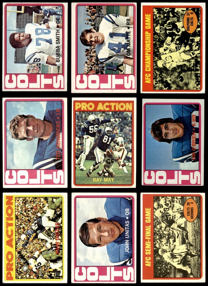 1972 Topps Baltimore Colts Low # Team Set 3 - VG 7135279