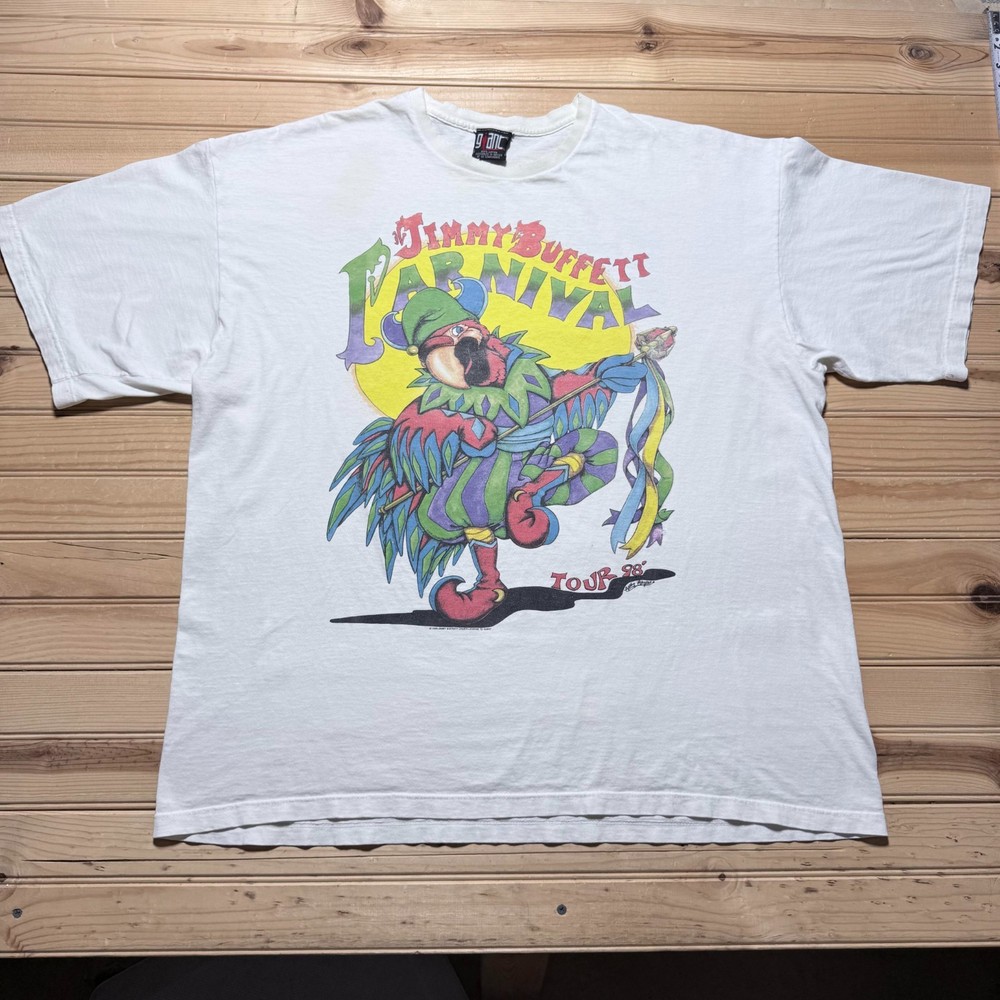 Vintage 1998 Jimmy Buffett Carnival Tour Tropical Rock Parrot Concert Shirt XXL