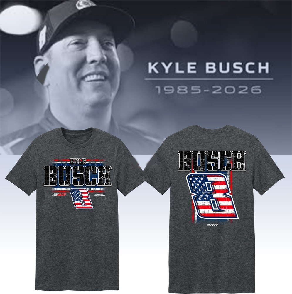 Kyle Busch #8 Rwb Dk Heather 3-Spot Lifestyle Tshirt