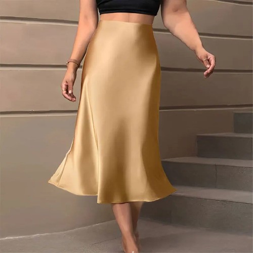 Satin Skirts,,, high waist, a line, stylish fashion,,, long pencil skirt,