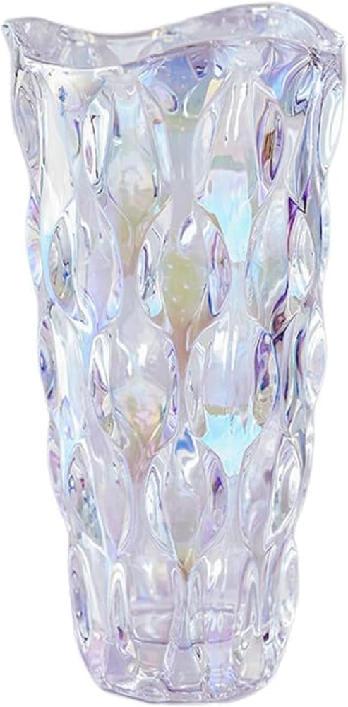 Heavy Glass Flower Vase Thickened 3.5lb 9.5inch Sparkle Vase Bohemian Style New