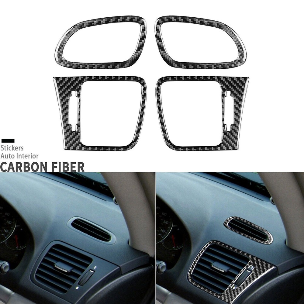 4Pcs Real Carbon Fiber Dashboard Air Vent Cover For Subaru Legacy Outback 05-09