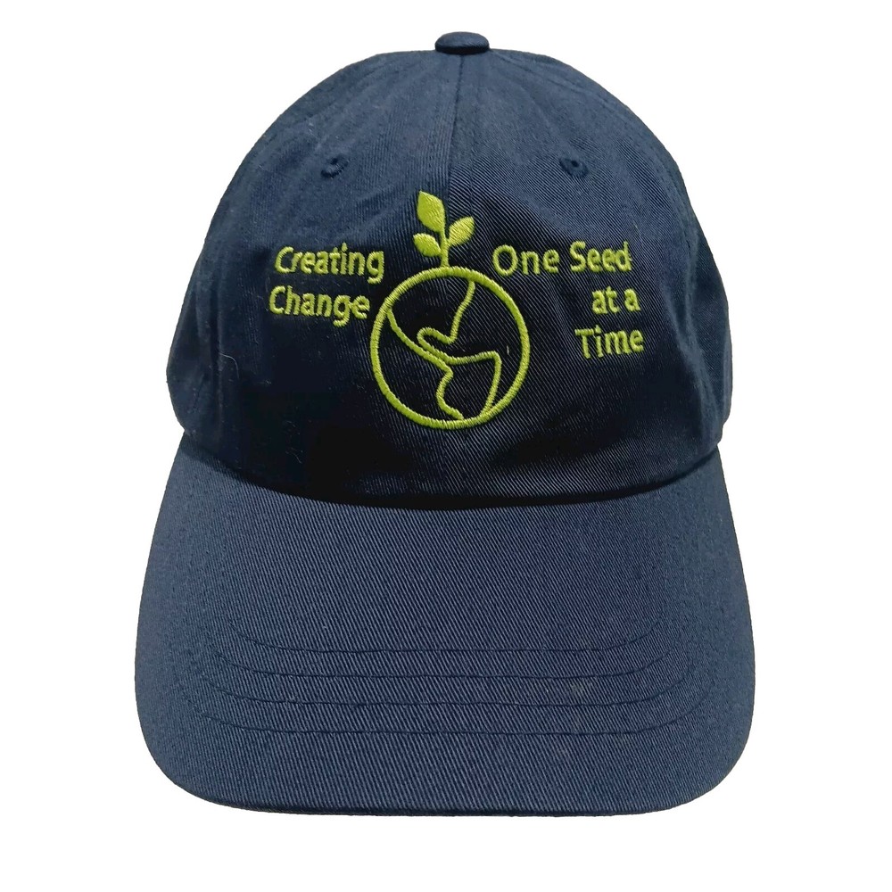 Creating Change One Seed At A Time Hat Strapback Blue Green Embroidered