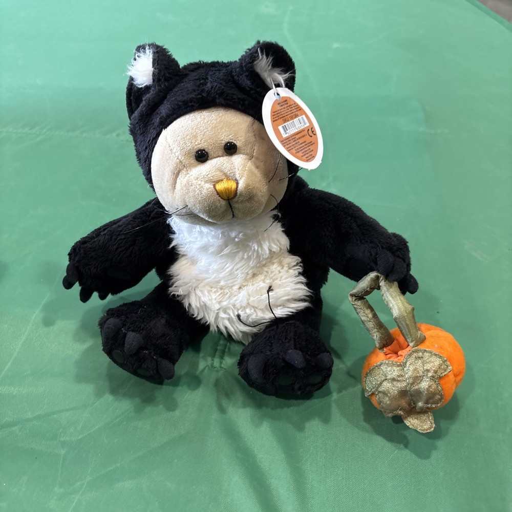 2005 Halloween Bearista Bear With Tags STARBUCKS Black Cat Costume PLUSH Pumpkin
