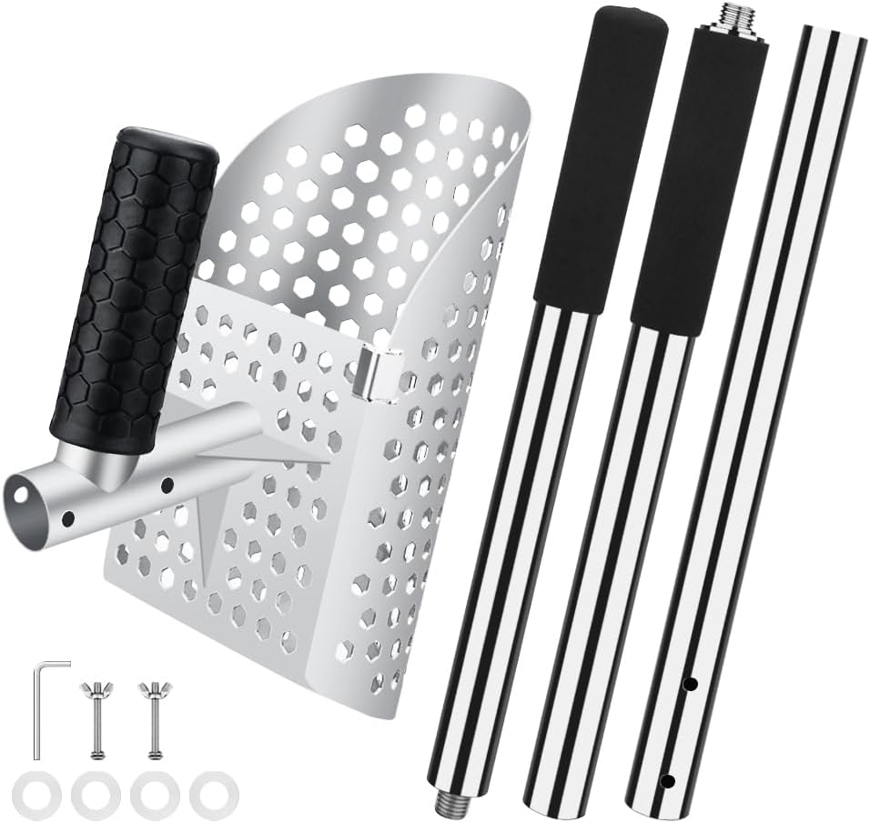 Heavy Duty Sand Scoop for Metal Detecting - Beach Screen Treasure Hunts, Sand Sh