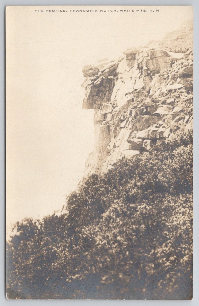Old Man of the Mountain Franconia Notch NH RPPC White Mts. Postcard