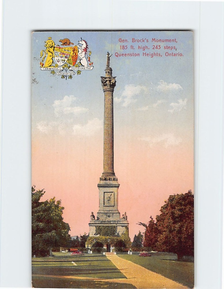 Postcard General Brock's Monument Queenston Heights Ontario Canada