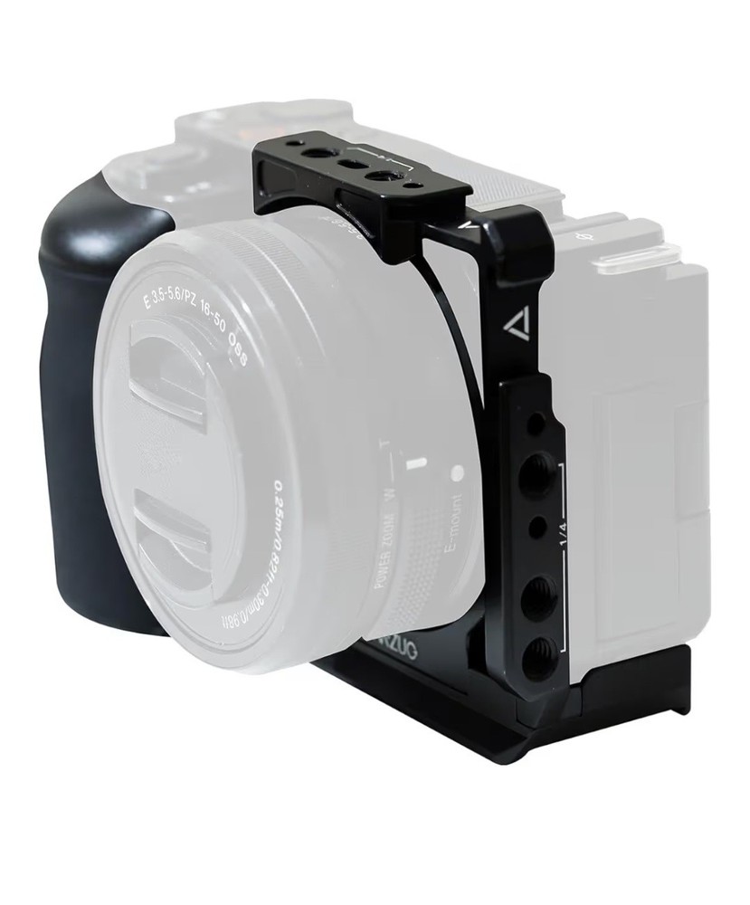 Camera Cage for Sony ZV-E10, 155g Aluminum Rig w Anti-Slip Handle, Arca-Swiss
