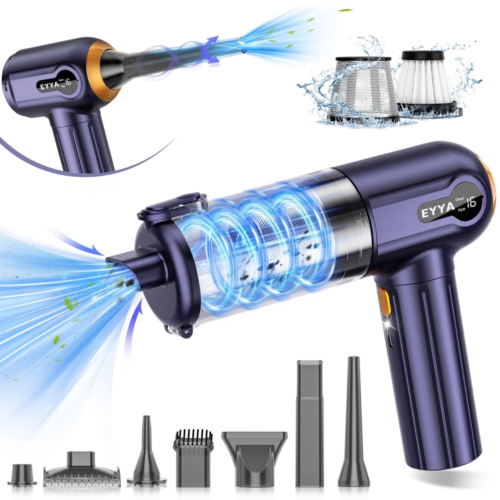 Handheld Car Vacuum Cleaner Cordless, 16000PA High Power Portable Small Car V...