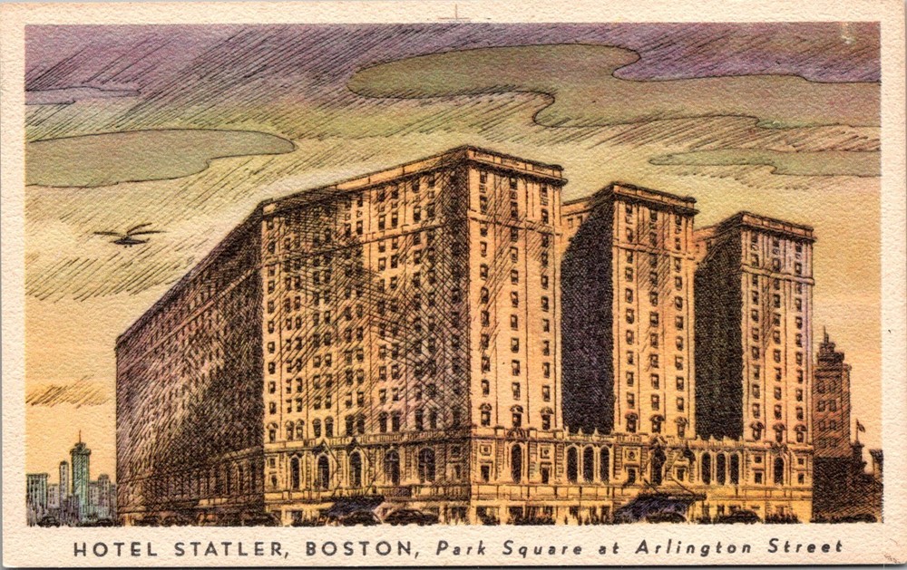 Hotel Statler Boston Massachusetts MA Park Square Arlington Street Postcard