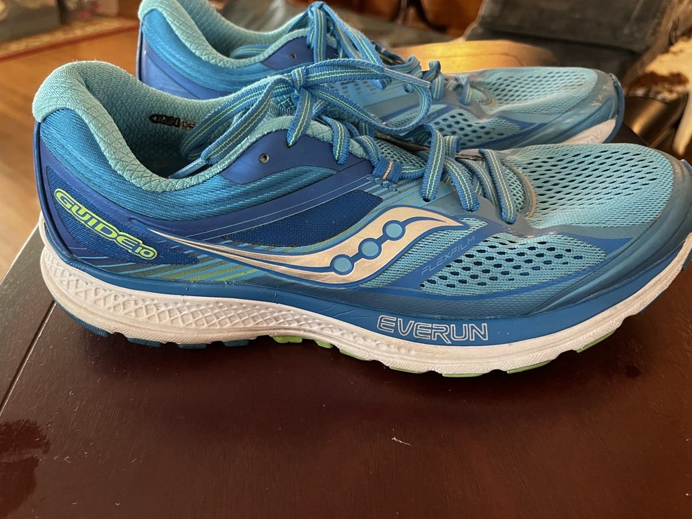 Saucony Womens Guide 10 Everun S10350-1 Blue/Silver Running Shoes Size 12