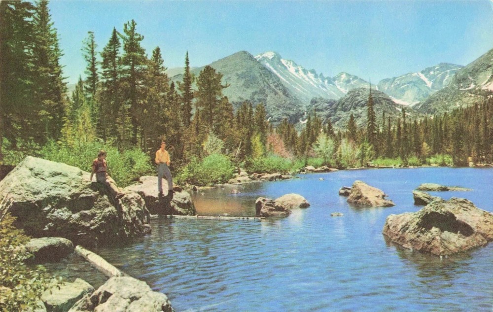 Longs Peak & Bear Lake - Rocky Mountain National Park - Colorado CO - Postcard