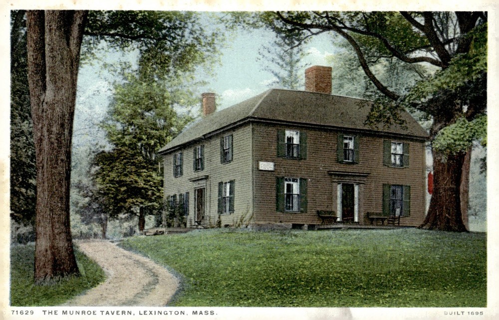 C1910 The Munroe Tavern Lexington MA Detroit Publishing Phostint Litho Postcard