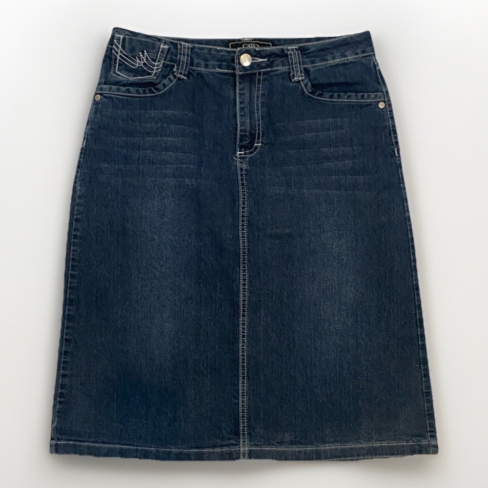 Catos Knee Length Denim Skirt No Slit Women’s Size 8 Used Good Condition