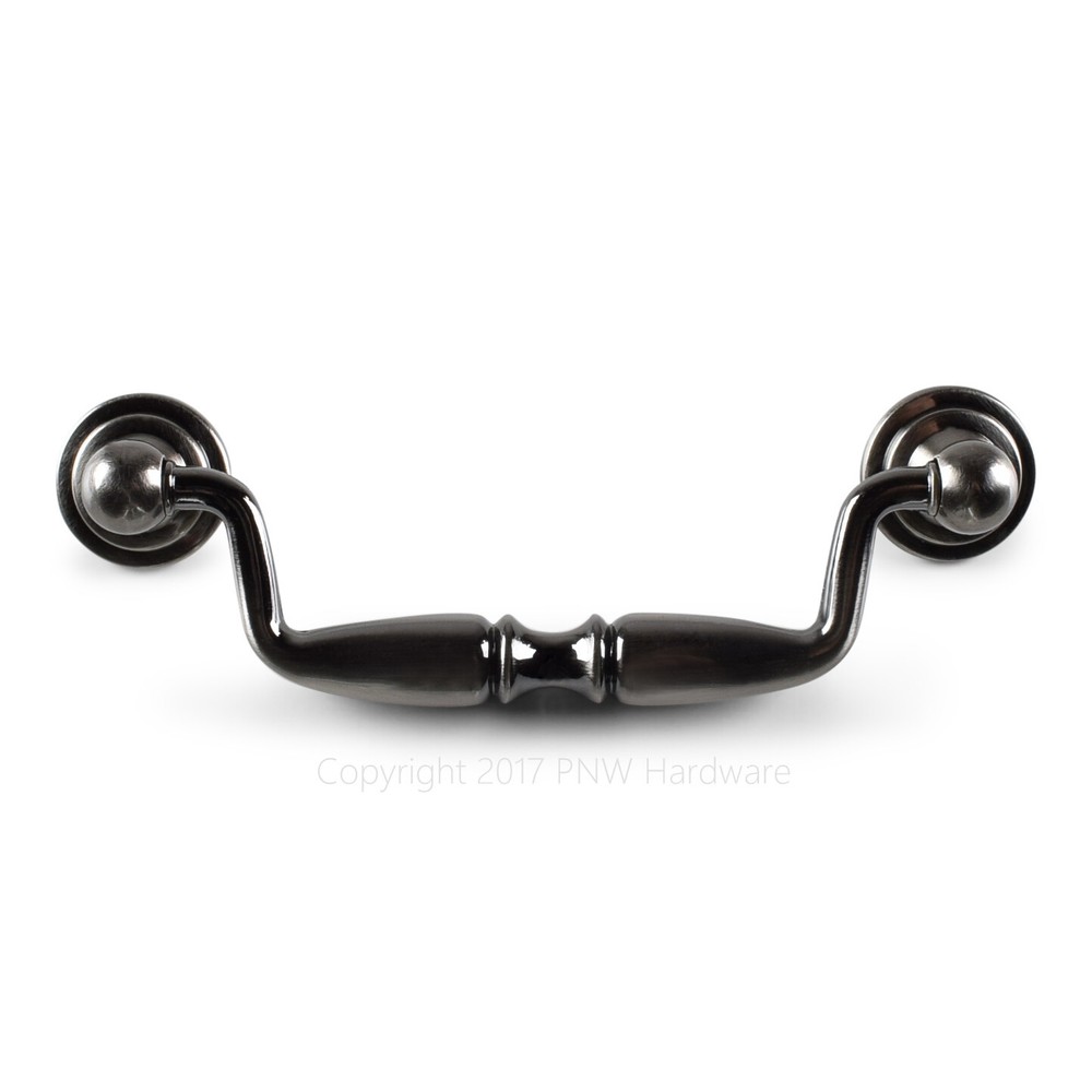Antique Satin Nickel Furniture Dresser Cabinet Drawer Bail Pull Drop Handle 96mm
