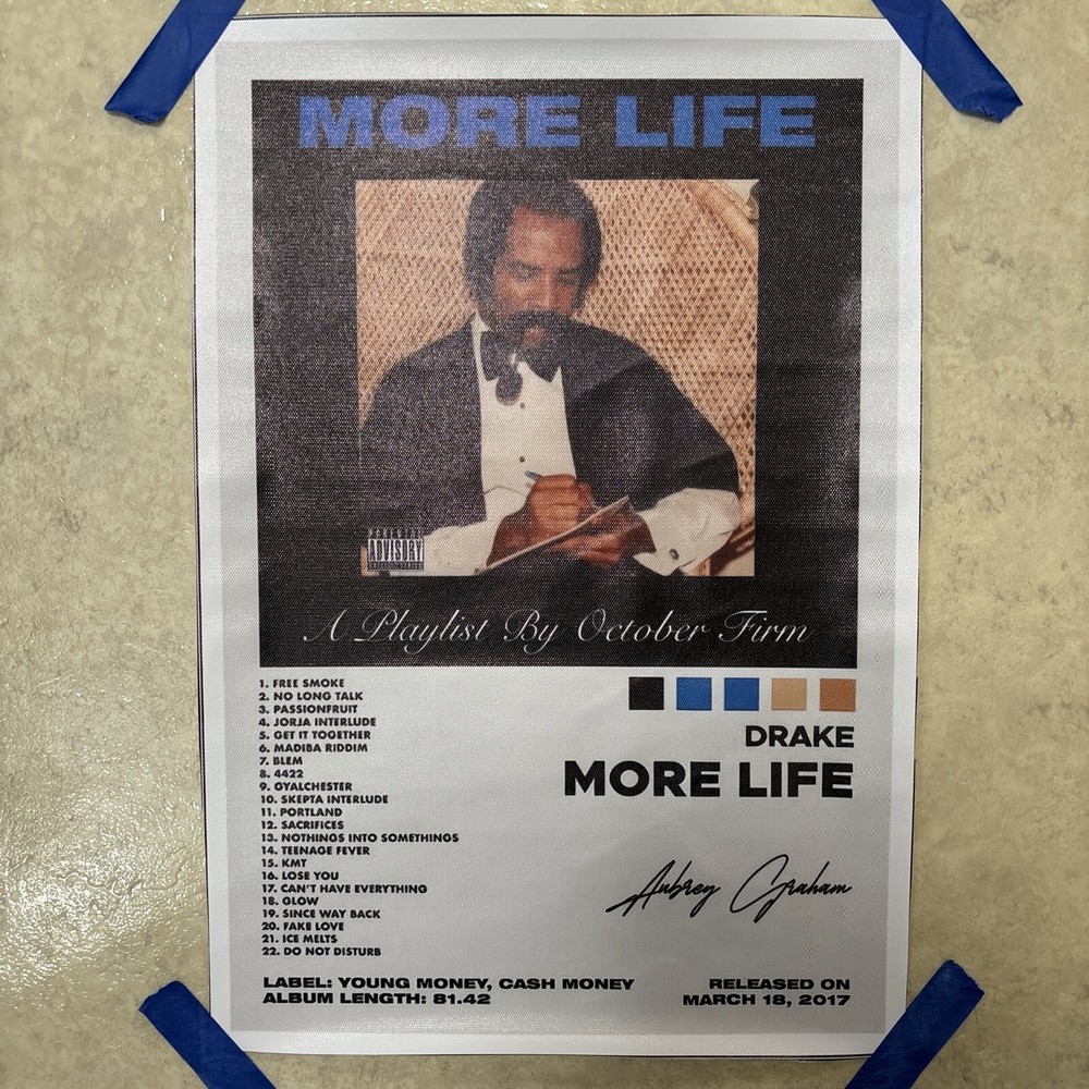 Drake More Life - Hip Hop Rap ✅ Canvas Poster Print Wall Art Man Cave ✅ 12x18 in