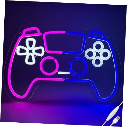 Gamer Neon Sign, Led Light for Gaming Room Wall Decor, Dimmable Neon Gamepad