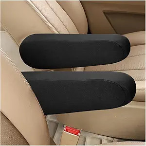 2-Pack Elastic Fabric Car Front Seat Armrest Covers, Comfortable Protector Repla