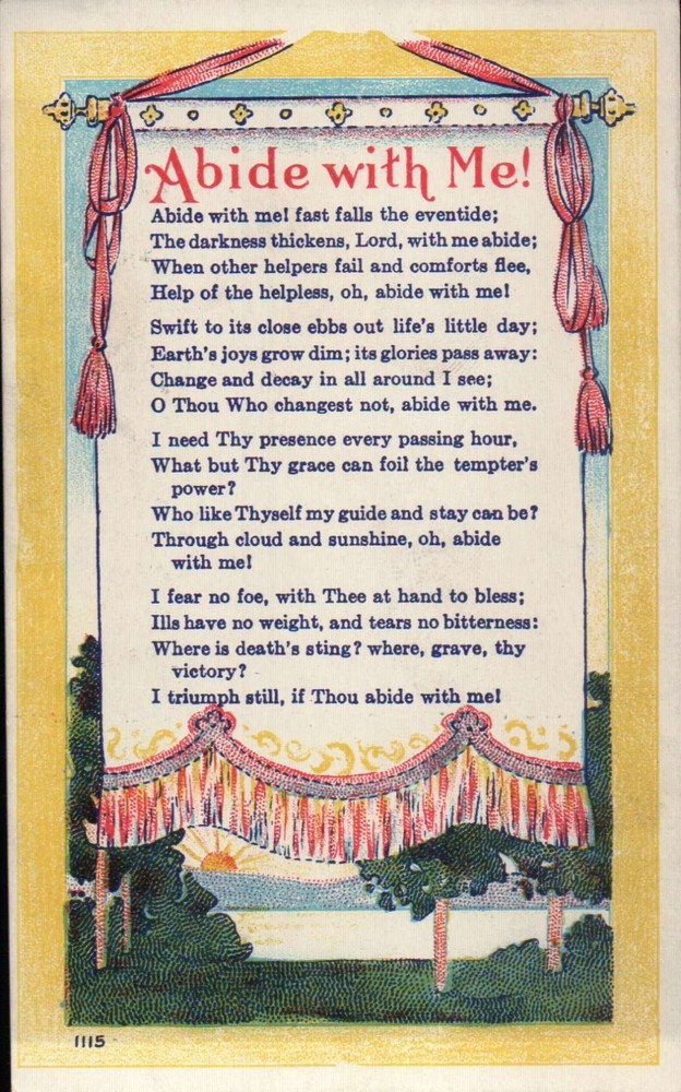 PLEASE READ !!! Abide With Me ! Religious, Lord -- Old Vintage Standard Postcard