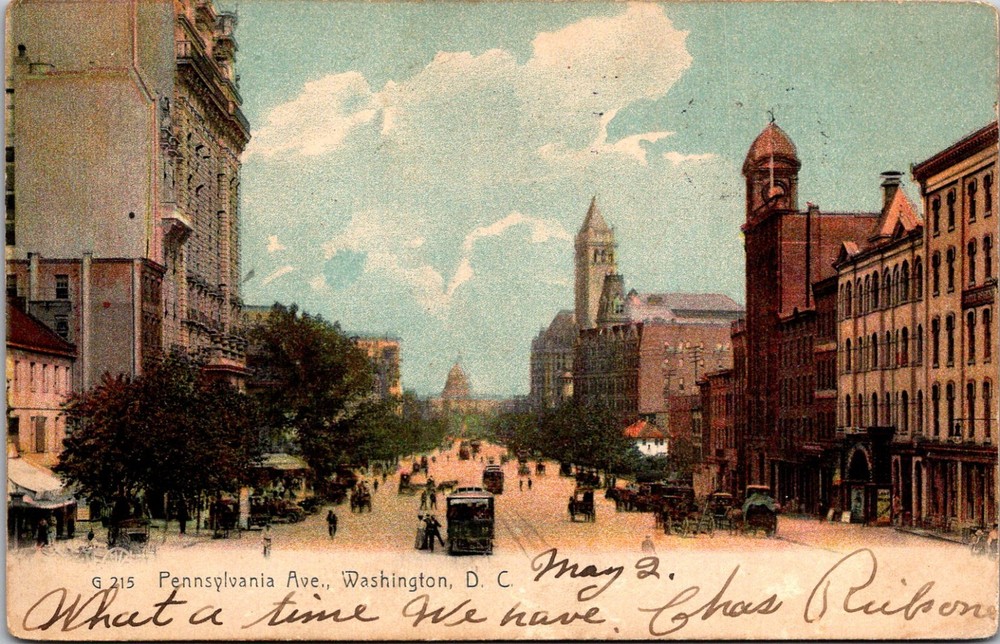 Washington D.C. Pennsylvania Avenue U.S. Capitol 1906 Rotograph Postcard   31264
