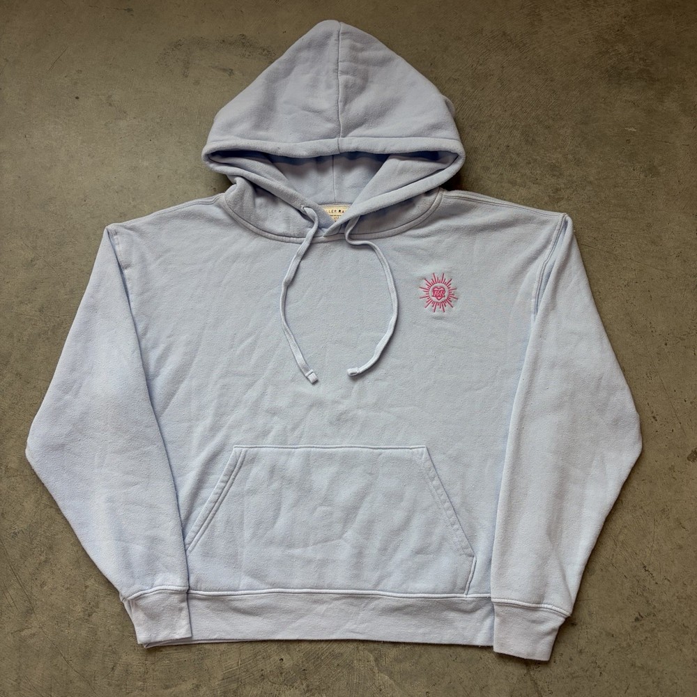 Roller Rabbit Hoodie Sweatshirt Pullover Light Blue Graphic Embroidered Small