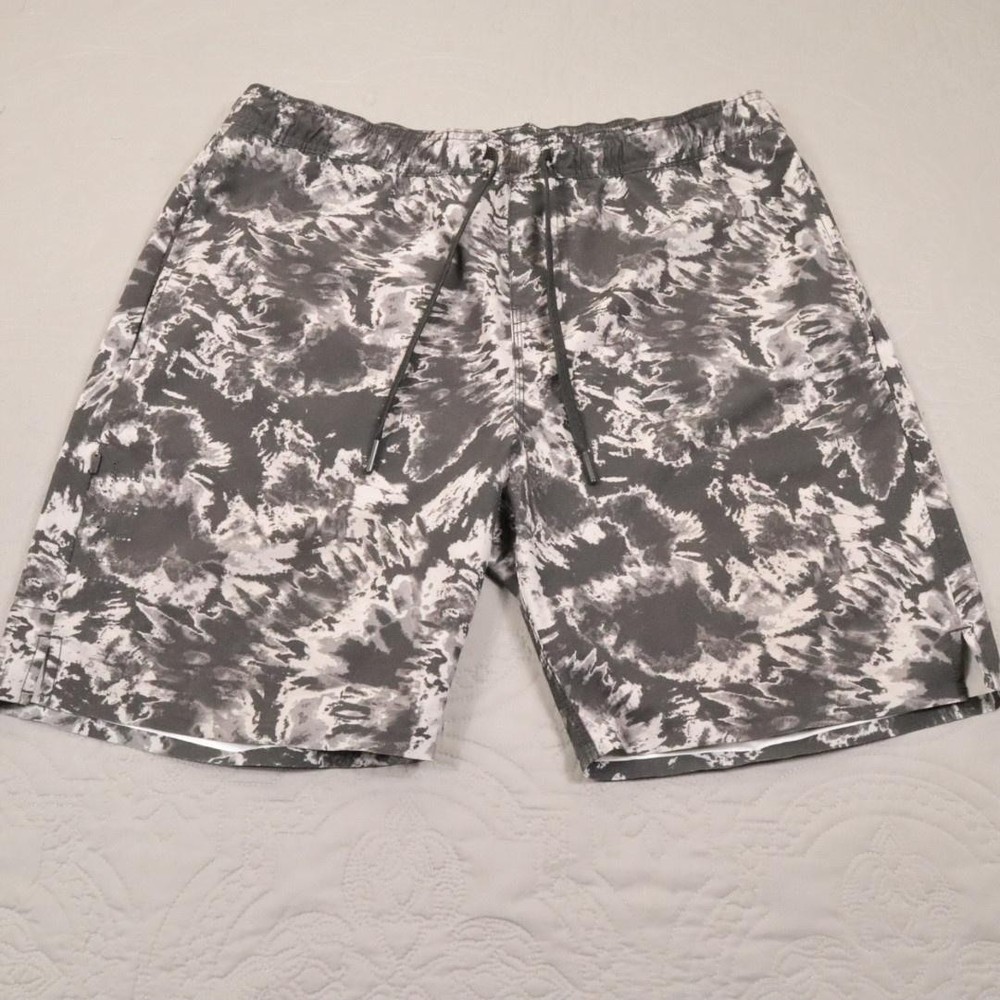 BYLT Coastal Boardshort Shorts Mens XL Gray Batik Swim Quick Dry Stretch Beach