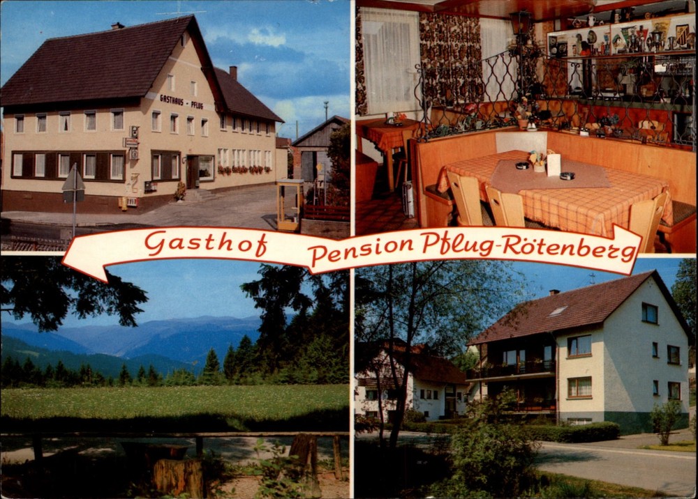 Gasthof Pension Pflug Rotenberg vintage postcard c426