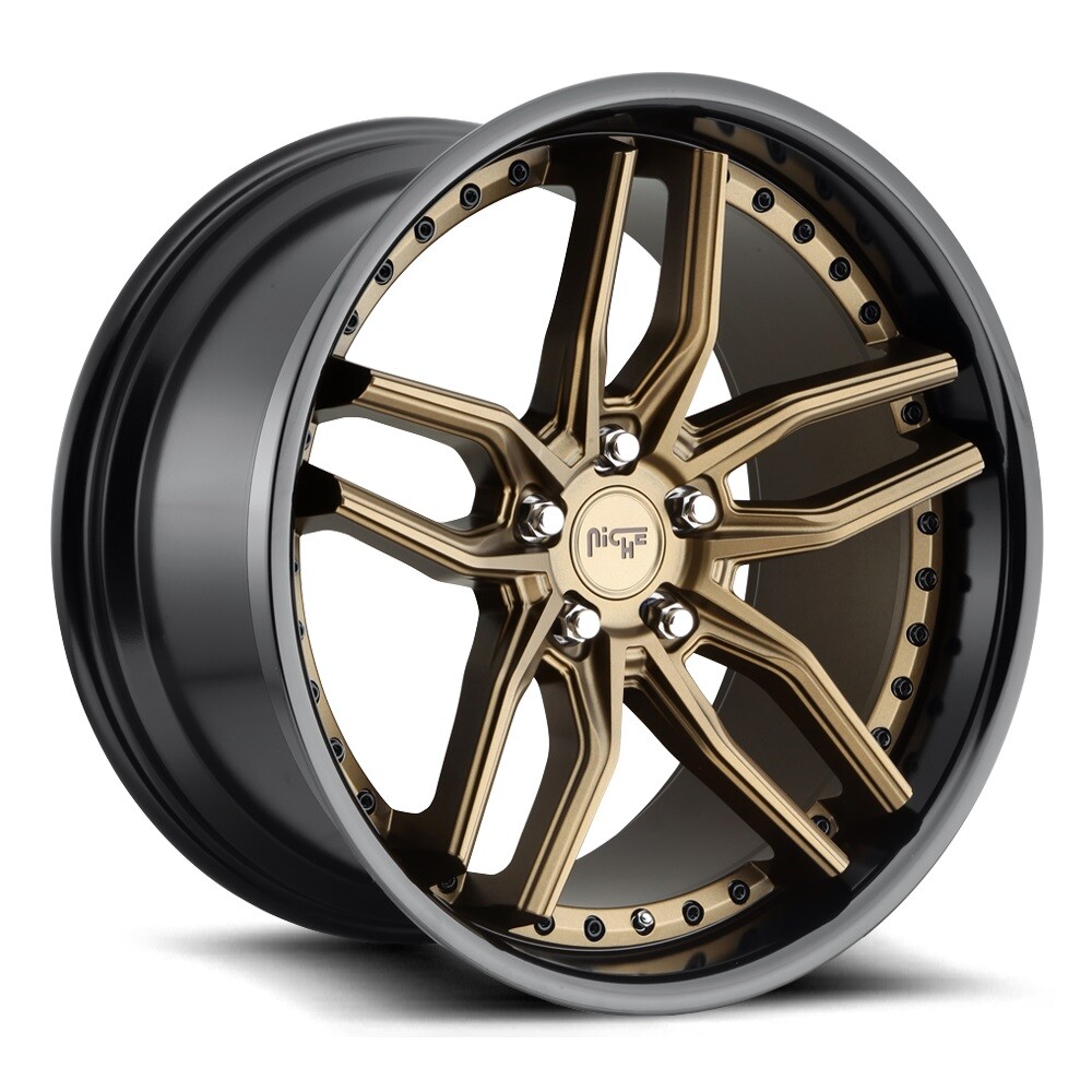 20x10.5 +40 Niche M195 Methos 5x112 Matte Bronze Black Ring Wheels (Set of 4)