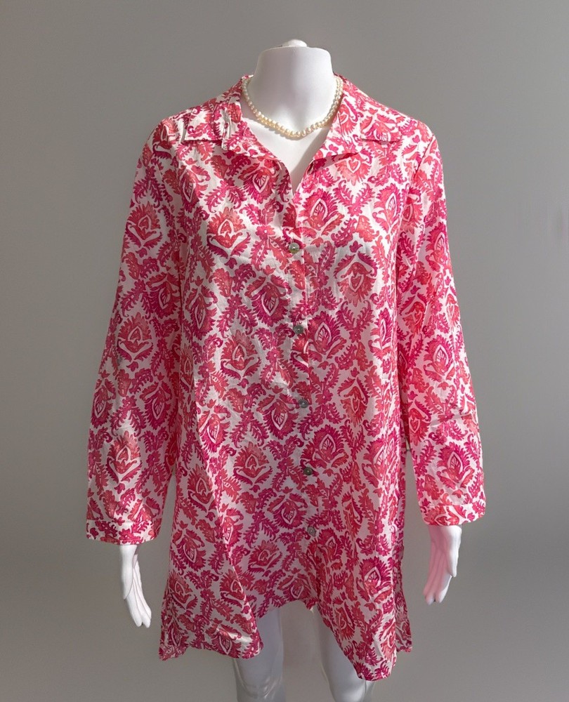 NWT Escape by Habitat Clothes Women's Tunic  Size M In Watermelon  100% Cotton