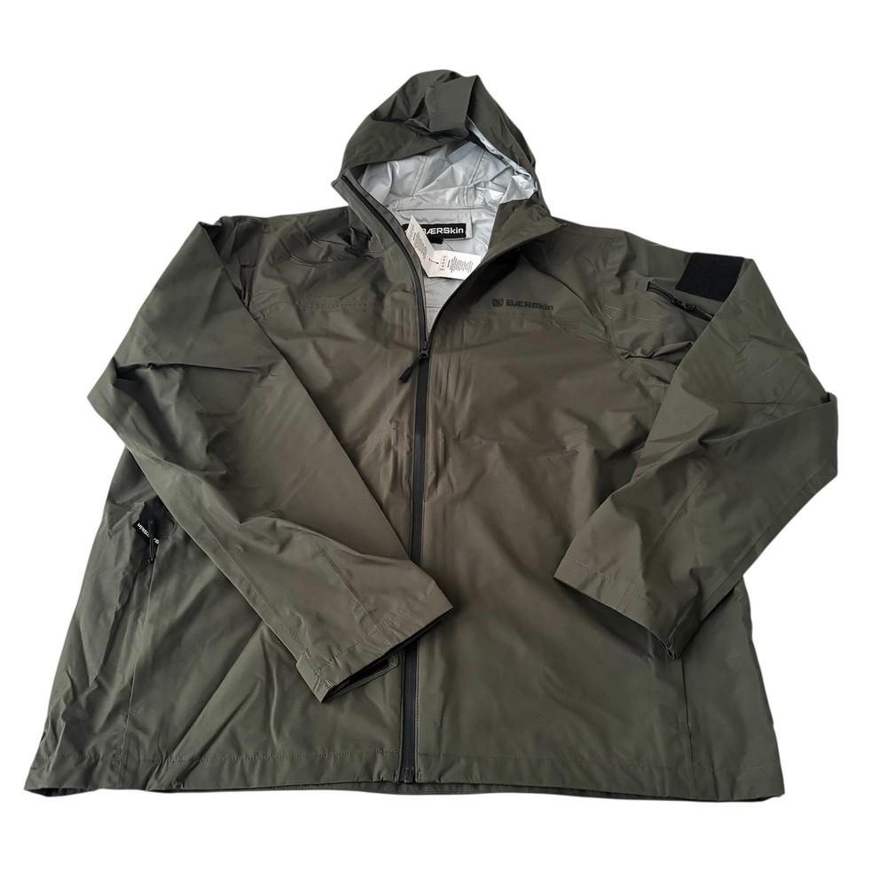 Baerskin Men's Tactical Rain Jacket Size XL Green Full Zip NWT New