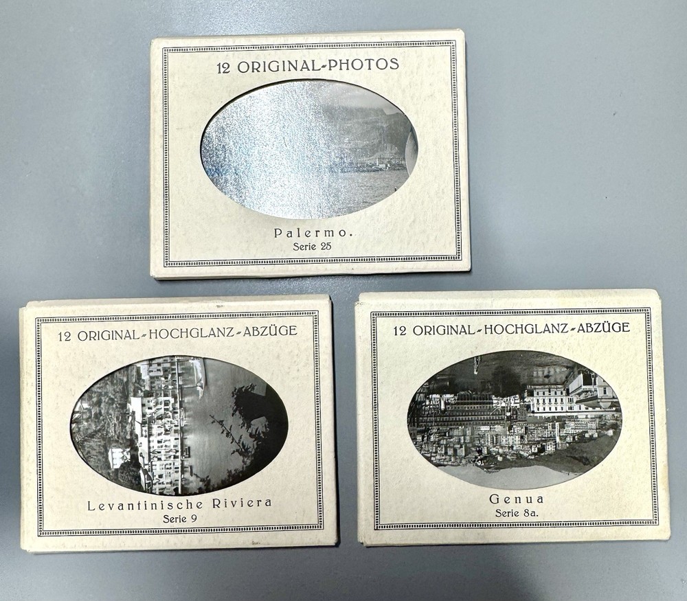 3 Vintage Photo Sets: Palermo, Genoa & Levantine Riviera — Circa 1950/60s