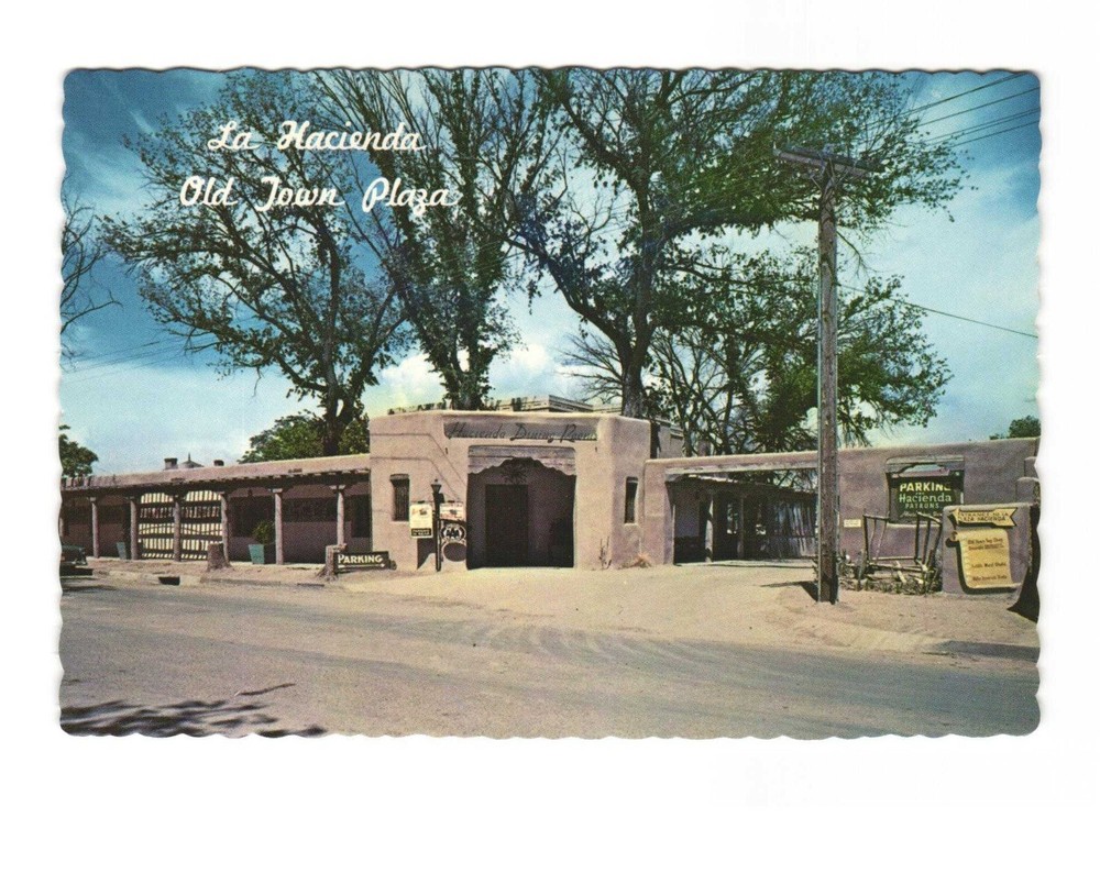 La Hacienda Old Town Plaza Albuquerque NM Vintage postcard Unposted