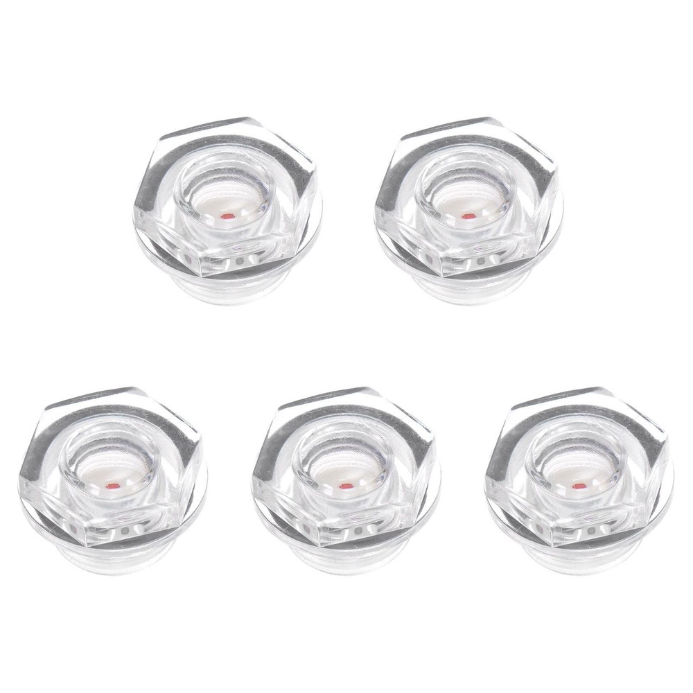 Air Compressor Oil Level Gauge Sight Glass M18x1.5mm Male  Glass 5Pcs