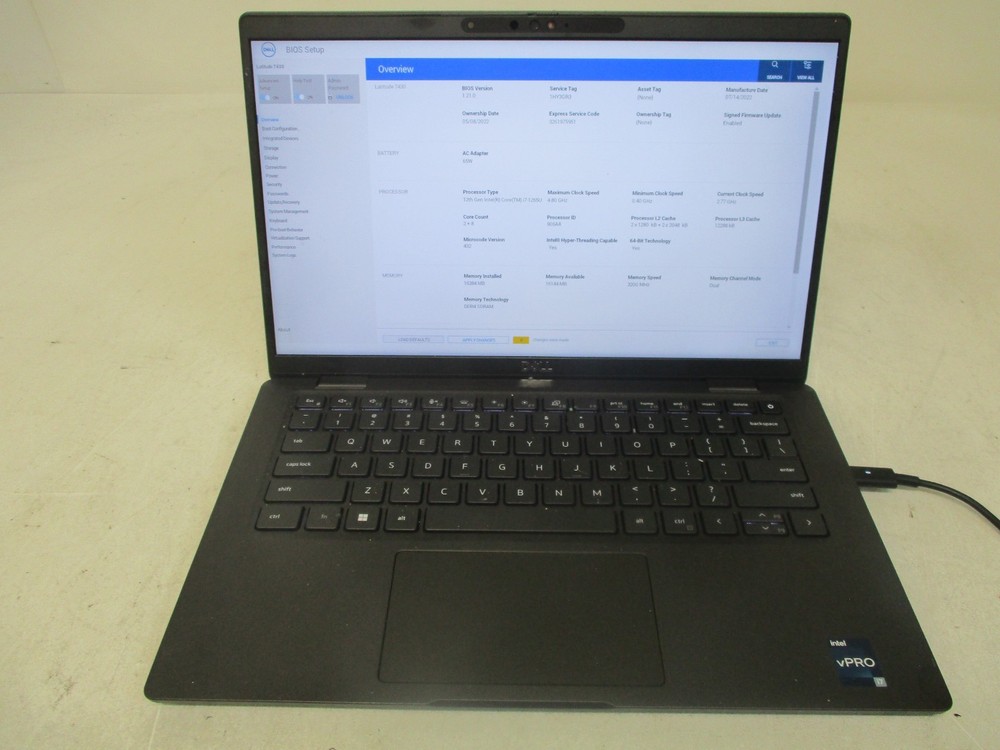 Dell Latitude 7430 Core i7-1265U 3.76GHz 16GB RAM No HD No Battery BIOS Lock