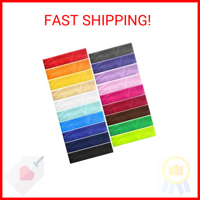 19-Piece Stretchy Headband Set for Workouts & Hair Styling