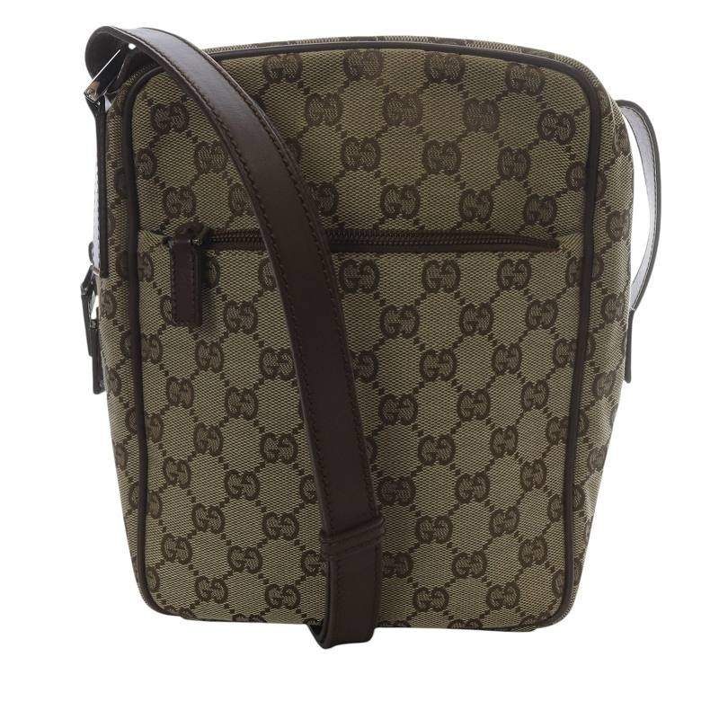 Gucci Gg Canvas Crossbody Shoulder Bag Brown 018 1612 002058 /Sr45 Oh Women